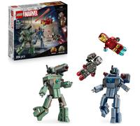 LEGO ǀ Marvel Iron Man e War Machine Contro i Droni Hammer - Giocattolo da Costruire con 2 Minifigure e 2 Action Figure con Shooter - Regalo da Supereroi per Bambini da 7 Anni in su - 76320