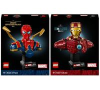 Lego Marvel 76327 Iron Man MK4 & 76326 Iron Spider-Man Busto