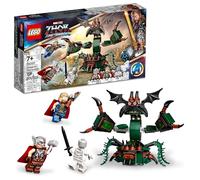LEGO Marvel Attacco a Nuova Asgard, Giochi per Bambini dai 7 Anni, Set con Supereroi, Thor e il Martello Stormbreaker, Giocattolo da Costruire 76207