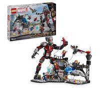 Lego marvel 76314 azione di battaglia captain america: civil war, 8 minifigure avengers e aereo giocattolo quinjet, bambini 10+