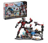 Lego marvel 76314 azione di battaglia captain america: civil war, 8 minifigure avengers e aereo giocattolo quinjet, bambini 10+