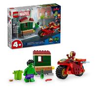 LEGO Marvel Iron Man con moto e set da costruzione Hulk, giocattolo Marvel facile da costruire per bambini, set da gioco collezionabile con moto