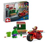LEGO | Marvel Iron Man con Moto e The Hulk, Giocattolo da Costruire con 2 Minifigure di Supereroi e Casa da Demolire, Giochi Creativi per Bambini e Bambine da 4 Anni, Set Avengers da Collezione 76287