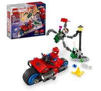 LEGO Marvel Motorcycle Chase: Spider-Man vs. Doc Ock, giocattolo costruibile per bambini con sparatutto e web blaster, 2 minifigure Marvel, giocattolo super eroe, regalo per ragazzi e ragazze dai 6