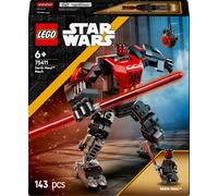 Lego star wars 75411 mech darth maul: action figure, spada laser 6+