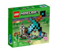 Lego minecraft 21244 l'avamposto della spada giocattolo da costruire con creeper, soldato e scheletro, giochi per bambini
