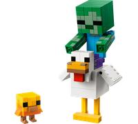 LEGO Minecraft Fantino di Polli Giocattolo - Kit di Modellismo 3D con 3 Personaggi tra cui uno Zombie - Decorazione da Cameretta - Regalo per Gamer, Bambini, Bambine e Fan da 9 anni in su - 21582