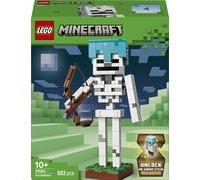 LEGO Minecraft Scheletro Giocattolo - Action Figure di Mob con Elmo di Diamante, Arco e Frecce e Base in Erba - Decorazione Cameretta - Regalo per Gamer, Bambini e Bambine da 10 Anni in su - 21594