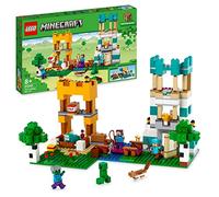 LEGO Minecraft Crafting Box 4.0, Playset 2in1, Torri Fluviali o Cottage del Gatto con le Figure di Alex, Steve, Creeper e Zombie Giocattolo, Giochi per Bambini e Bambine da 8 Anni, Idee Regalo 21249