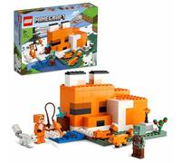 LEGO Minecraft Il Capanno della Volpe - Giocattolo da Esposizione con Eroe, Mob, Animali e Accessori tra cui una Spada di Diamante - Regalo per Gamer, Bambini, e Bambine da 8 Anni in su - 21178