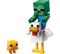 LEGO Minecraft Fantino di Polli Giocattolo - Kit di Modellismo 3D con 3 Personaggi tra cui uno Zombie - Decorazione da Cameretta - Regalo per Gamer, Bambini, Bambine e Fan da 9 anni in su - 21582