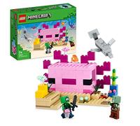 LEGO Minecraft La Casa dell’Axolotl, Base Subacquea Rosa Costruibile con Esploratore Subacqueo, Zombie, Delfino e Pesce Palla, per Bambini, Ragazze, Ragazzi dai 7 anni in su 21247