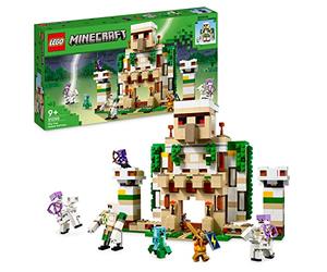 LEGO Minecraft La Fortezza del Golem di Ferro, Castello Giocattolo che si Trasforma in Action Figure con 7 Personaggi tra cui Cavaliere di Cristallo, Cavalieri Scheletrici e Creeper Caricato 21250