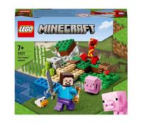 lego minecraft - l’agguato del creeper - lego 21177 con steve e 2 minifigure anni 7+