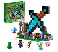 Lego minecraft 21244 l'avamposto della spada giocattolo da costruire con creeper, soldato e scheletro, giochi per bambini