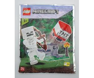 LEGO Minecraft: Scheletro con lanciatore TNT e Tile bonus TheBrickPeople, Giocattolo da costruzione, 6 anni - 13 anni, 5 pezzi