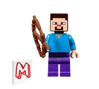 LEGO Minecraft Steve Minifigure (con Pixelated Minecraft Arma)