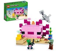 LEGO Minecraft La Casa dell’Axolotl, Base Subacquea Rosa Costruibile con Esploratore Subacqueo, Zombie, Delfino e Pesce Palla, per Bambini, Ragazze, Ragazzi dai 7 anni in su 21247