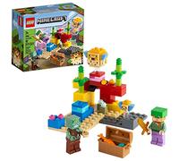 LEGO Minecraft The Coral Reef 21164 Hands-on Minecraft Marine Toy Featuring Alex, a Drowned and 2 Cool Puffer Fish, New 2021 (92 Pieces)