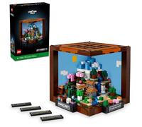 LEGO Minecraft The Crafting Table, set da costruzione di videogiochi da collezione con figure di Minecraft, mob e biomi, modello per il 15° anniversario, costruzione e visualizzazione regalo di