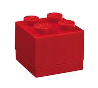 LEGO Mini Box 4 Knobs rosso - Scatola di Archiviazione Piccola e Versatile per Snack, Gioielli, Accessori per Capelli, Souvenir & Altro, 46 x 46 x 43 mm
