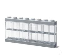 LEGO Scatola espositiva per 16 minifigure rosso, contenitore impilabile per muro o scrivania, ideale per esposizione e conservazione LEGO
