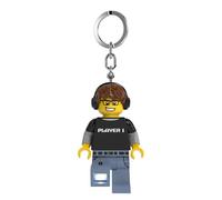 LEGO Minifigures Portachiavi Grande 3 Pollici Alto Portachiavi Luce - Video Game Guy (KE217H), Bianco, Bianco