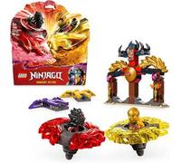 Lego ninjago 71826 battle pack draghi dello spinjitzu - 2 trottole giocattolo, tempio e 2 minifigure, giochi per bambini 6+