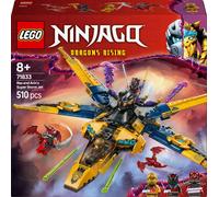 Lego ninjago 71833 jet super storm di ras e arin - aereo giocattolo con drone e capsula di salvataggio, giochi per bambini 8+