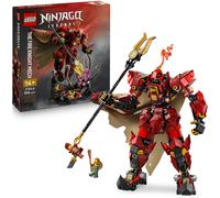 LEGO Ninjago Mech Cavaliere del Fuoco Giocattolo - Set da Monstrosity con Action Figure Robot Snodabile, 2 Minifigure e Mostro Marino su Espositore - Regalo di Compleanno per Bambini 14+ Anni - 71846