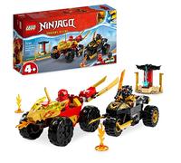 LEGO NINJAGO Battaglia su Auto e Moto di Kai e Ras, Veicoli Giocattolo da Corsa con 2 Minifigure, Giochi Ninja per Bambini e Bambine dai 4 Anni in su, Serie Dragons Rising 71789