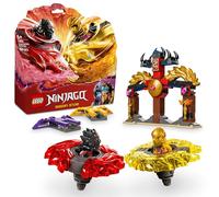 Lego ninjago 71826 battle pack draghi dello spinjitzu - 2 trottole giocattolo, tempio e 2 minifigure, giochi per bambini 6+