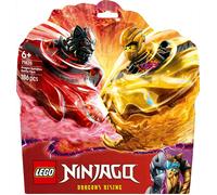 Lego ninjago 71826 battle pack draghi dello spinjitzu - 2 trottole giocattolo, tempio e 2 minifigure, giochi per bambini 6+