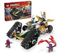 LEGO NINJAGO Cingolato del Team Ninja, Veicolo Giocattolo 4 in 1 con 2 Moto, Aliante e Macchina Fuoristrada da Costruire, Giochi d'Avventura per Bambini e Bambine da 9 Anni con 6 Minifigure 71820