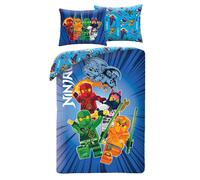 LEGO Ninjago Copripiumino Singolo + Federa Blu 2-in-1 Design Nuovo
