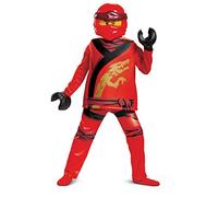 Lego Ninjago Costume Ninja Bambino - Vestito Carnevale Rosso per Bambini, Abito Divertente per Feste e Halloween, L
