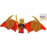 LEGO Ninjago Crystalized: Kai Golden Dragon Minifig with Fire Sword and Dragon Sword