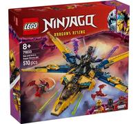 Lego ninjago 71833 jet super storm di ras e arin - aereo giocattolo con drone e capsula di salvataggio, giochi per bambini 8+