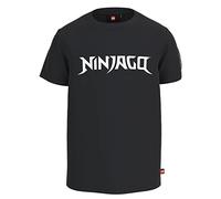 LEGO Ninjago Jungen T-Shirt mit Ärmelabzeichen Ninja LWTaylor 106, 995 Black, 122 Bambino