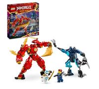 LEGO NINJAGO Mech Elemento Fuoco di Kai, Giochi d'Azione per Bambini e Bambine da 7 Anni, 2 Action Figure Snodabili da Costruire, Giocattolo Ninja Personalizzabile con 4 Minifigure tra cui Zane 71808