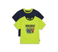 Lego Ninjago T-shirt per ragazzi, confezione da 2 in 100% cotone biologico, comoda maglietta per bambini con stampa ninja, top verde e blu per i fan