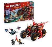 LEGO NINJAGO Veicolo da Combattimento Ninja - Set Trasformabile in 2 Moto Giocattolo e 1 Aereo - 6 Minifigure tra cui Kai e Cole - Regalo per Bambini da 8 Anni Fan di La Rivolta dei Draghi - 71844