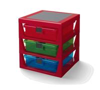 Room Copenhagen Cassettiera LEGO a 3 cassetti, rosso