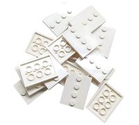 LEGO Parti: piastrella, modificata 3 x 4 con 4 borchie al centro, serie di base per minifigure da collezione (confezione da 16) (bianco)