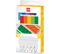 LEGO Iconic Articoli da Scrittura confezione da 10: Creativo Penna a Gel Asciugatura Rapida con Piastrella LEGO - Set di 10 Colori, Punta Fine 0.7 - Strumento da Scrittura per Ufficio