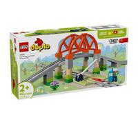 Lego duplo 10426 pack di espansione ponte e binari ferroviari, giochi didattici per bambini 2+, elementi per treno giocattolo