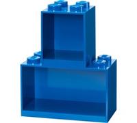 Room Copenhagen Lego Brick Shelf Set, Scaffale Impilabile, 4 Manopole + 8 Pomelli, Blu, Taglia Unica