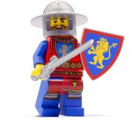 Lego Ritter - Set di statuette da cavaliere di leone #1 con spada, scudo e casco da cavaliere, un complemento ideale per ogni castello e altri mattoncini da costruzione medievale, originale Lego Lion