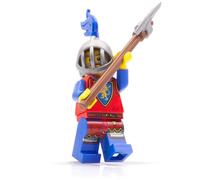 Lego Ritter - Set di statuette da cavaliere di leone #2 con ascia e casco da cavaliere, un complemento ideale per ogni castello e altri mattoncini medievali, statuetta originale Lego Lion Knights