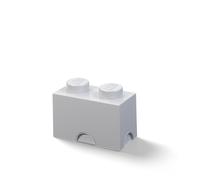 Room Copenhagen Mattoncino Lego a 2 Bottoncini, Contenitore impilabile, 2,6 Litri, Grigio, One Size